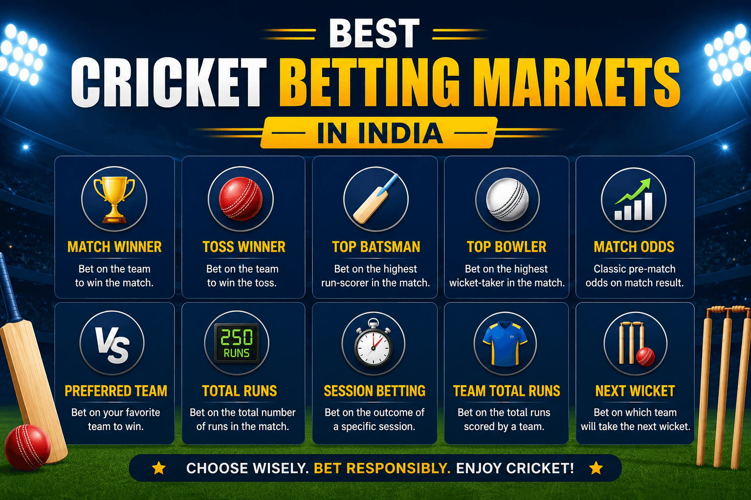 Best Cricket Betting Markets in India 2026, Match Winner to Fancy Bets Explained