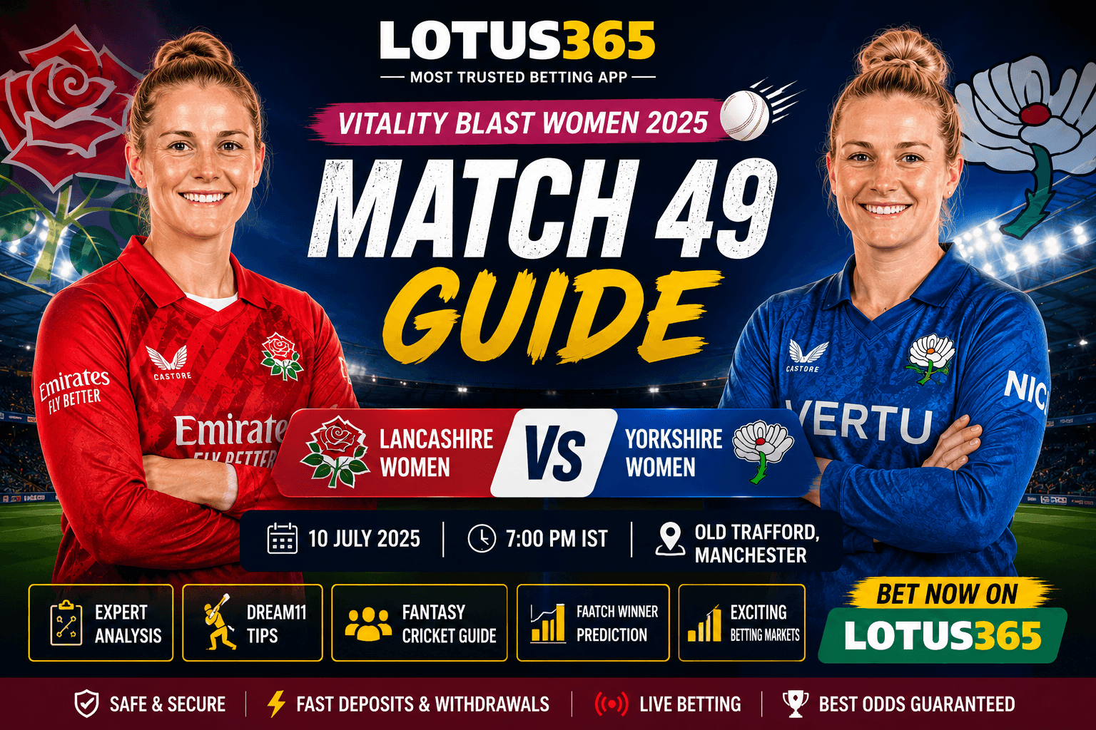 Lancashire Women vs Yorkshire Women Match 49 Guide