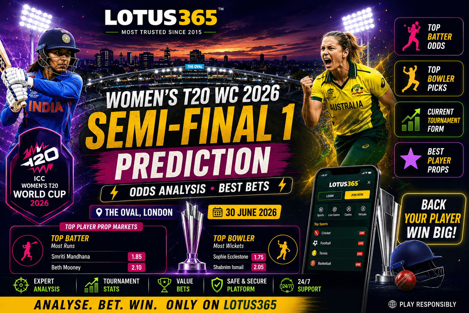 Women's T20 WC 2026 Semi-Final 1 Prediction