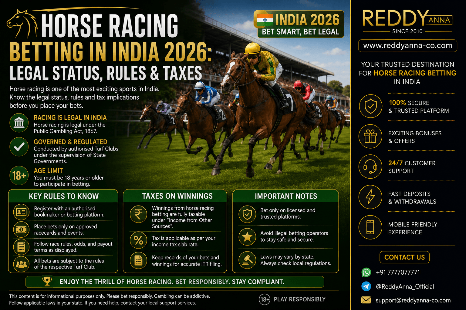 Horse Racing Betting in India 2026: Legal Status, Rules & Taxes