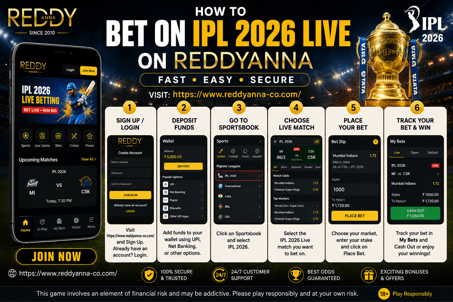 How to Bet on IPL 2026 Live on ReddyAnna - Get Your ID Today