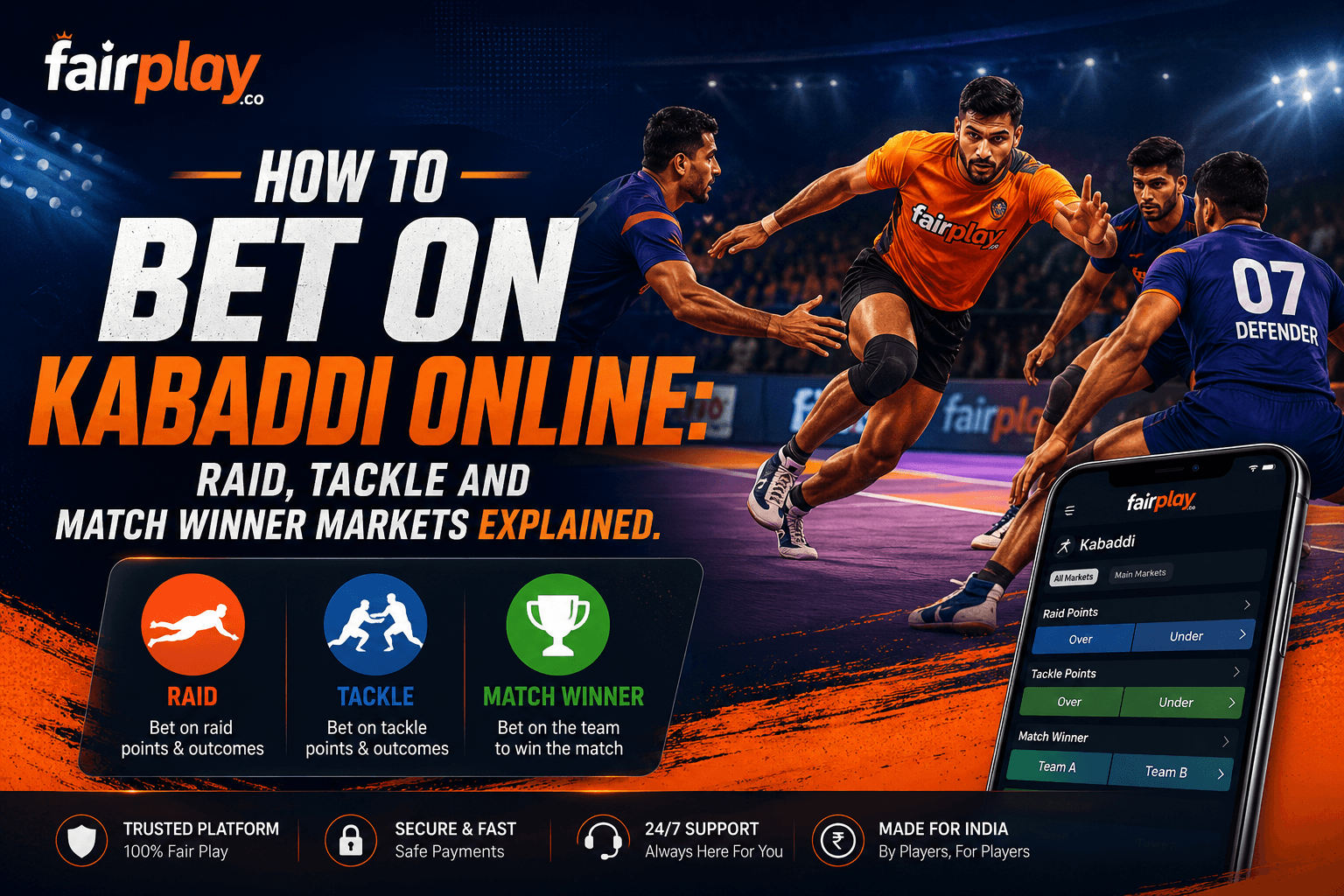 How to Bet on Kabaddi Online: Raid, Tackle and Match Winner Markets Explained