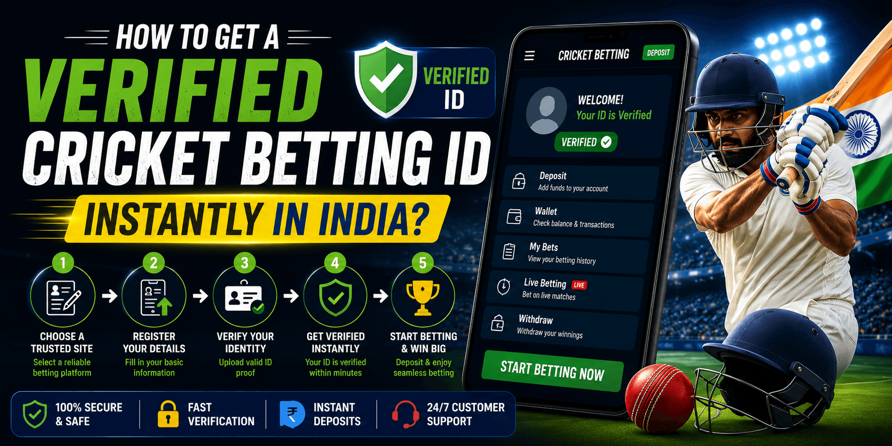 How to Get a Verified Cricket Betting ID Instantly in India?