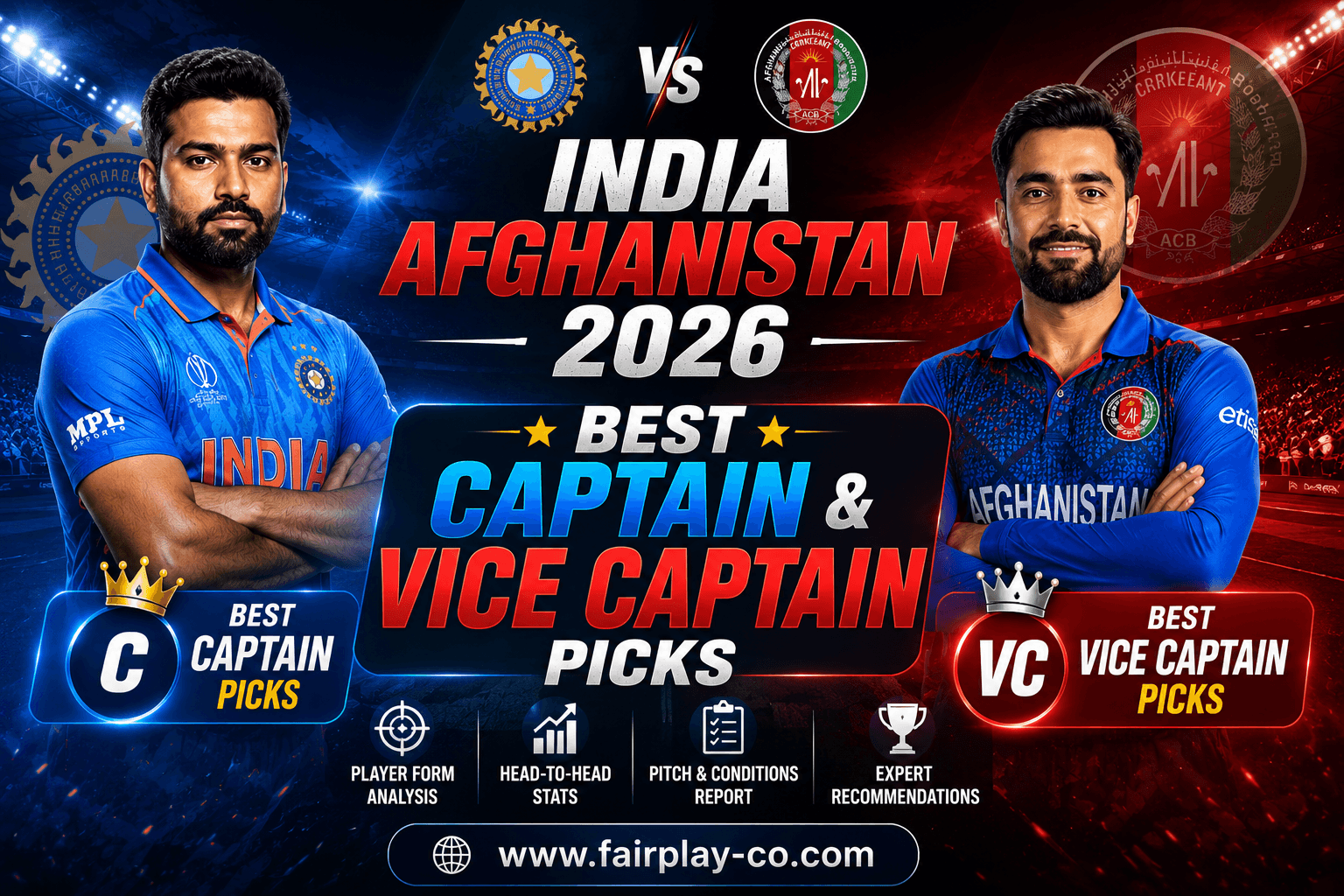 India vs Afghanistan 2026 Best Captain and Vice Captain Picks