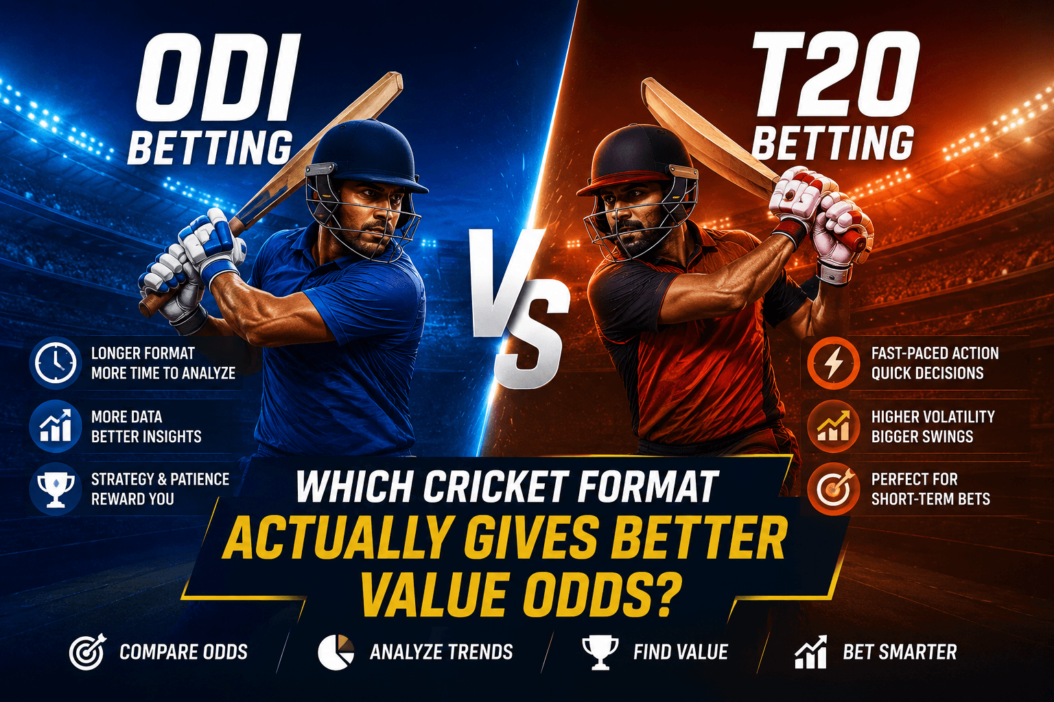 ODI Betting vs T20 Betting, Which Cricket Format Actually Gives Better Value Odds?