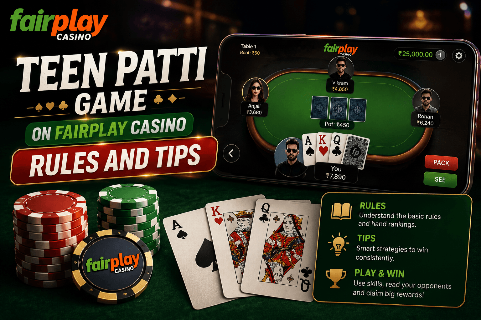 Teen Patti Game on Fairplay Casino: Rules and Tips