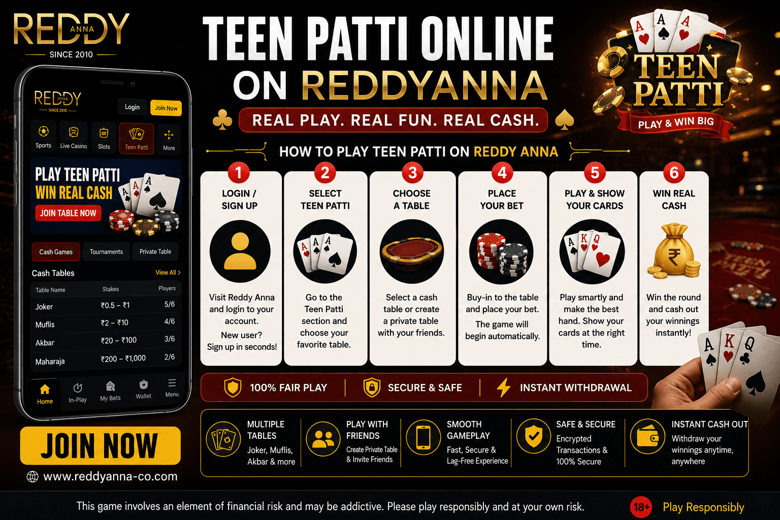 Teen Patti Online on Reddy Anna: Rules, Variants & Winning Tips