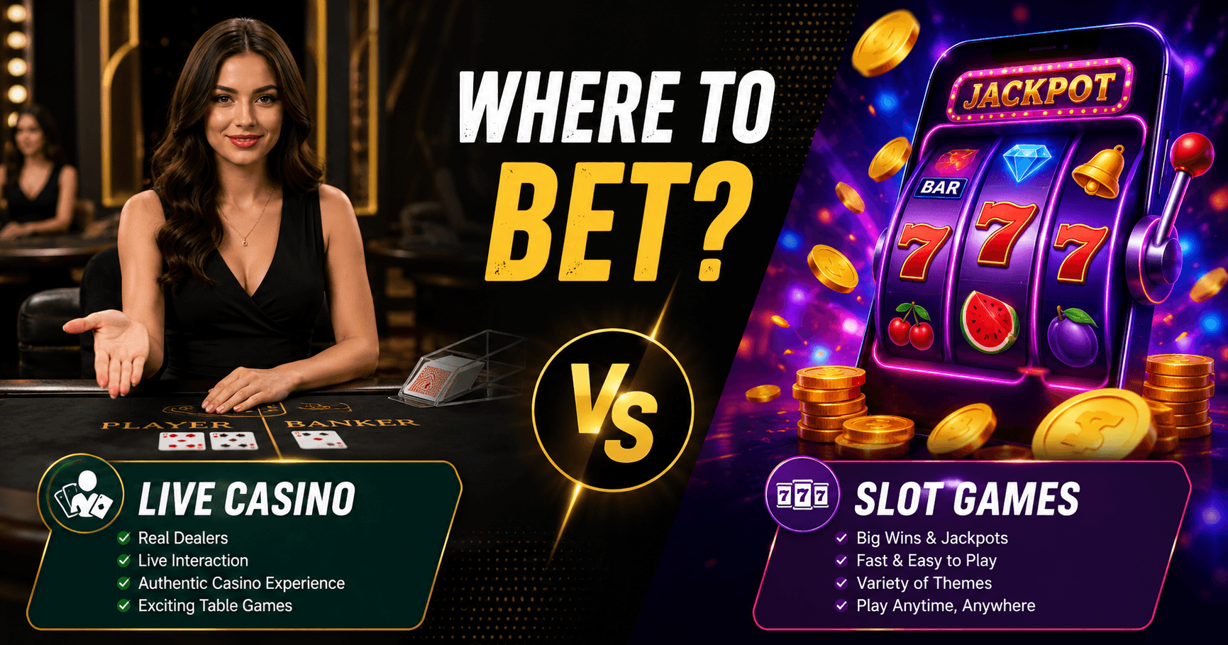 Where to Bet: Live Casino or Slot Games